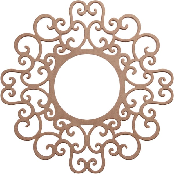 Ekena Millwork Reims Wood Fretwork Pierced Ceiling Medallion, Wood (Paint Grade), 18"OD x 6 7/8"ID x 3/8"T CMWP18X18X0375REMF - main